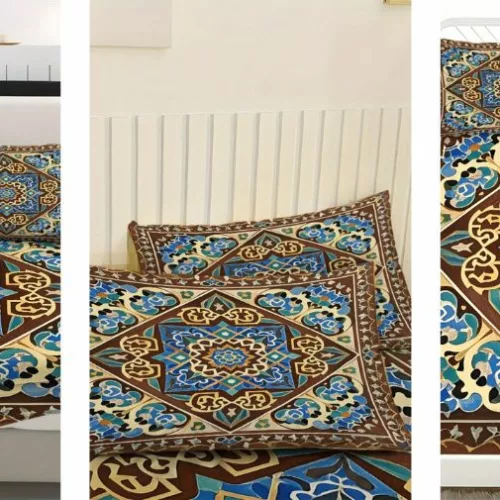 Parure de lit bohème chic en coton à motifs oriental andalou raffinés et apaisants