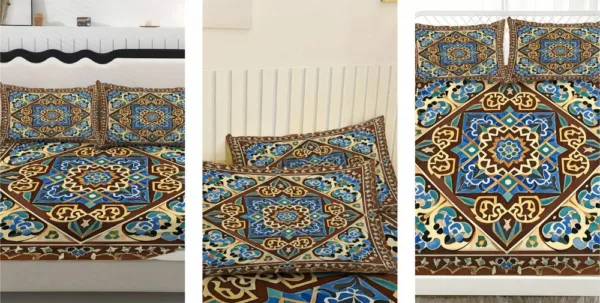 Parure de lit bohème chic en coton à motifs oriental andalou raffinés et apaisants