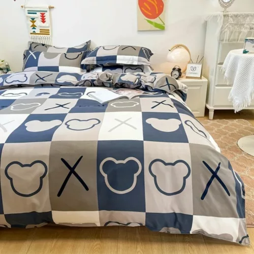 Parure de lit motifs nounours modernes – Douceur enfantine tendance pour chambres cosy et nuits apaisées