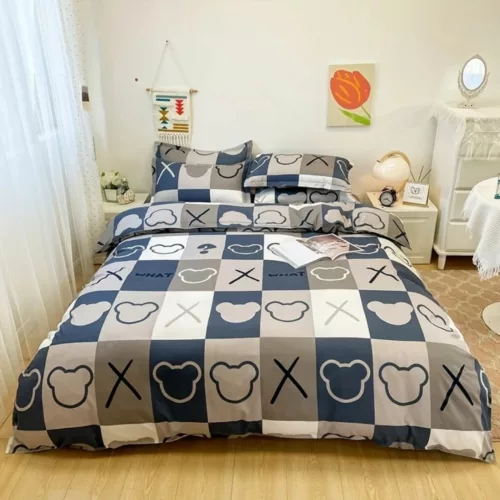Parure de lit motifs nounours modernes – Douceur enfantine tendance pour chambres cosy et nuits apaisées