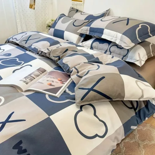 Parure de lit motifs nounours modernes – Douceur enfantine tendance pour chambres cosy et nuits apaisées