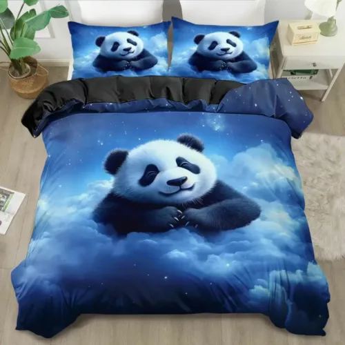 Parure de lit panda nuages féeriques – Housse douce et magique pour rêves enchantés des enfants
