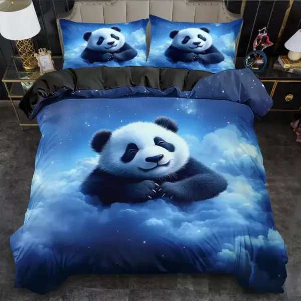 Parure de lit panda nuages féeriques – Housse douce et magique pour rêves enchantés des enfants