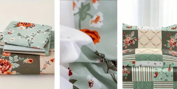 Parure de lit en tissu doux style patchwork floral chic pour chambre romantique cosy