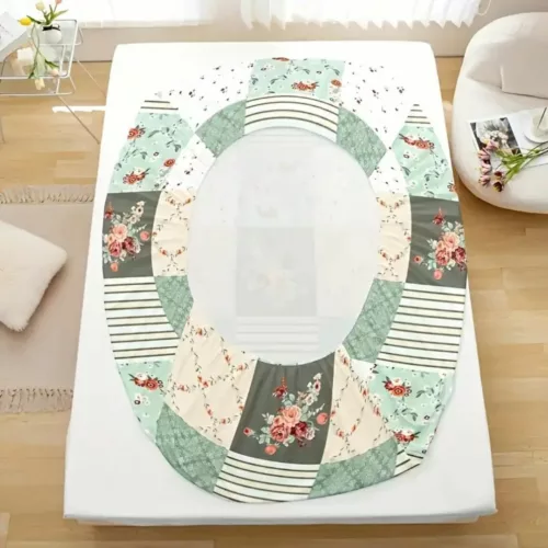 Parure de lit patchwork floral élégant – Ambiance romantique et cosy – Confort doux et raffiné pour une chambre stylée