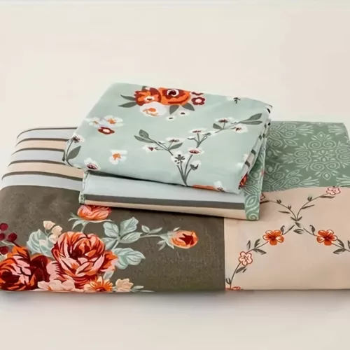 Parure de lit patchwork floral élégant – Ambiance romantique et cosy – Confort doux et raffiné pour une chambre stylée