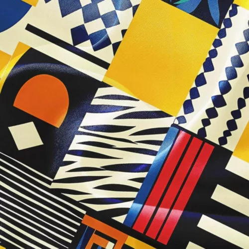 Parure de lit patchwork géométrique pop – Couleurs vibrantes pour chambre moderne et déco originale