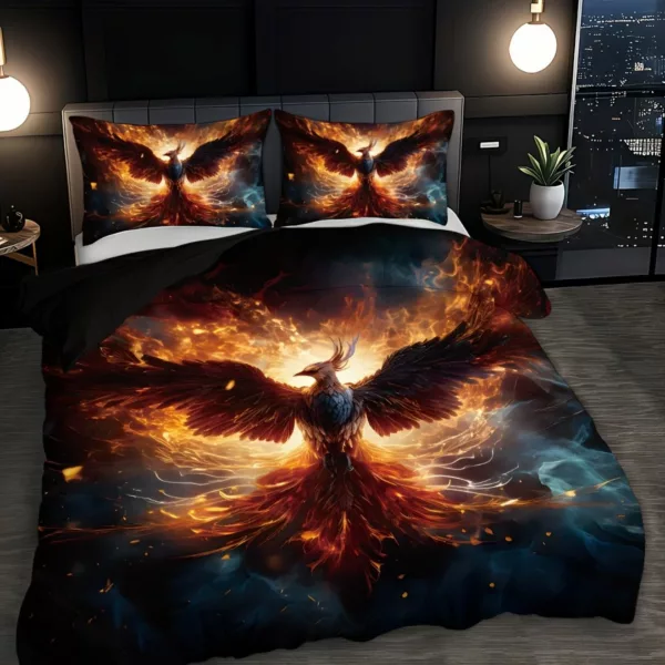 Parure de lit phénix en flammes – Design flamboyant pour une chambre unique et chaleureuse