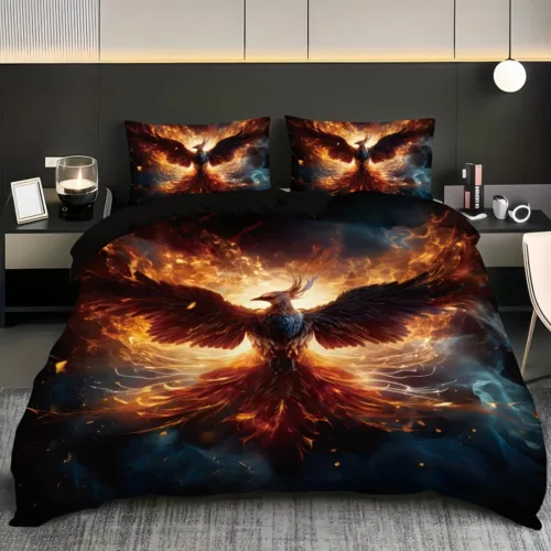 Parure de lit phénix en flammes – Design flamboyant pour une chambre unique et chaleureuse