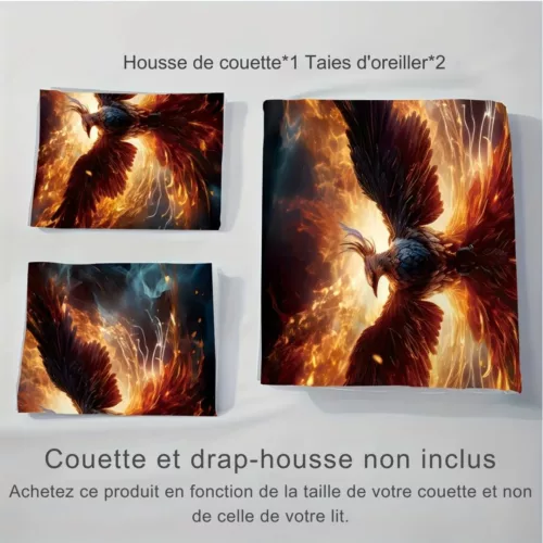 Parure de lit phénix en flammes – Design flamboyant pour une chambre unique et chaleureuse