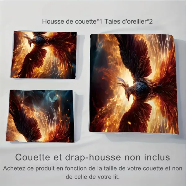 Parure de lit phénix en flammes – Design flamboyant pour une chambre unique et chaleureuse