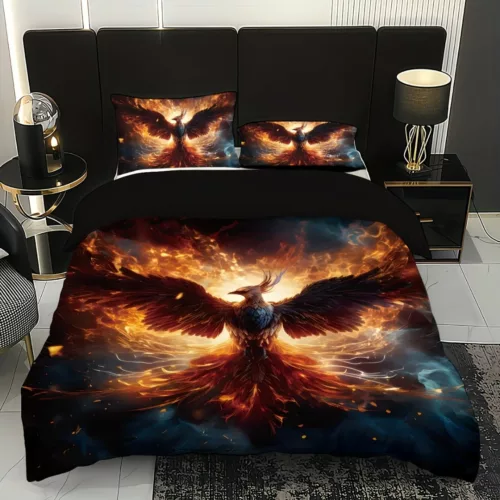 Parure de lit phénix en flammes – Design flamboyant pour une chambre unique et chaleureuse