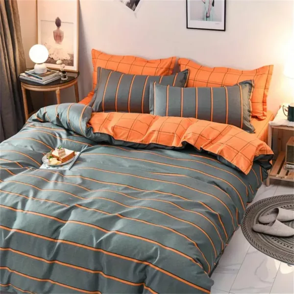 Parure de lit rayures contrastées modernes – Style élégant et contemporain pour chambre tendance – Confort doux et respirant