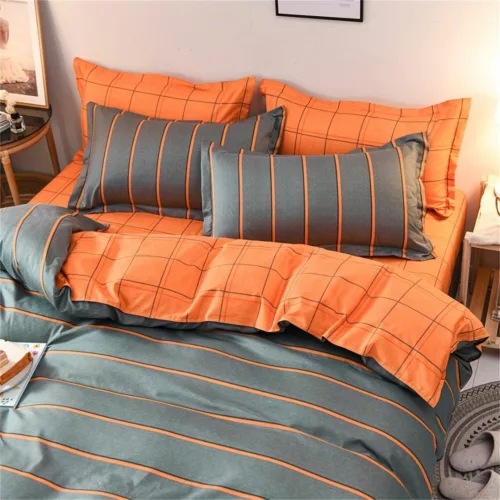 Parure de lit rayures contrastées modernes – Style élégant et contemporain pour chambre tendance – Confort doux et respirant