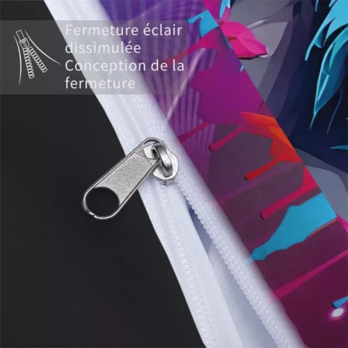 Parure de lit singe DJ futuriste – Housse de couette originale 3D pour chambre ado ou gamer – Ambiance urbaine et stylée