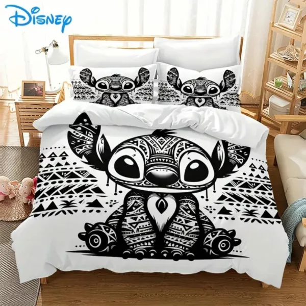 Parure de lit Stitch motif tribal – Confort ultra doux pour nuits magiques – Idéal déco chambre enfant