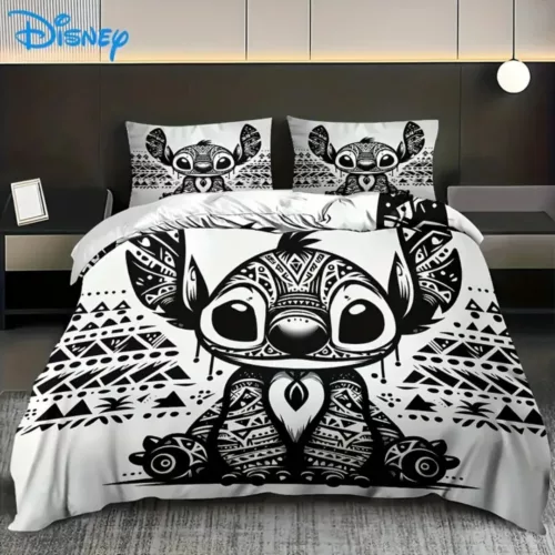 Parure de lit Stitch motif tribal – Confort ultra doux pour nuits magiques – Idéal déco chambre enfant