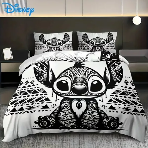 Parure de lit Stitch motif tribal – Confort ultra doux pour nuits magiques – Idéal déco chambre enfant