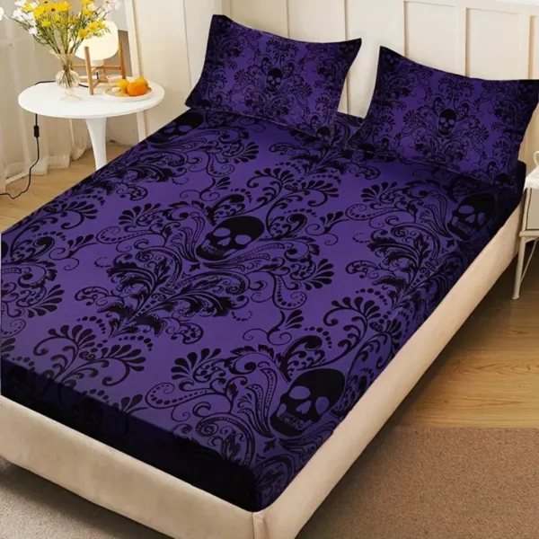 Parure de lit tête de mort baroque – Ambiance gothique chic pour une chambre unique et expressive