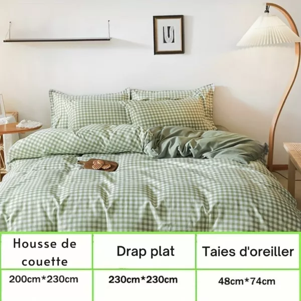 Parure de lit vichy style campagne – Ambiance cosy et champêtre pour des nuits paisibles et stylées