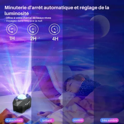 Projecteur étoilé rotatif sans fil pour soirée – Ambiance magique instantanée pour fêtes, enfants et détente totale