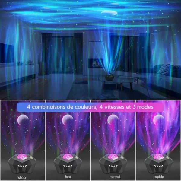 Projecteur étoilé rotatif sans fil pour soirée – Ambiance magique instantanée pour fêtes, enfants et détente totale