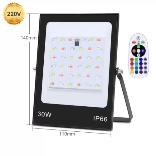 Projecteur led multicolore étanche extérieur jardin – Ambiance festive garantie – Résistant pluie & intempéries – Idéal terrasse, arbres, allées