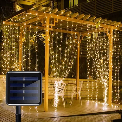 Rideau led extérieur sans fil pour terrasse – Ambiance féerique garantie – Installation facile et sans prise électrique