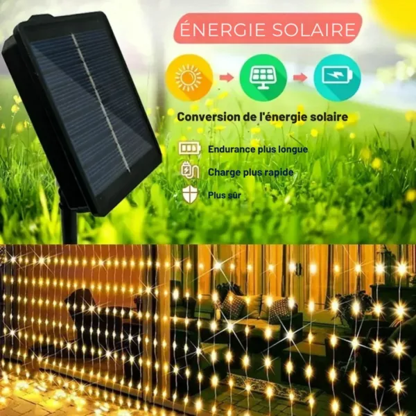 Rideau lumineux extérieur étanche usage terrasse – Ambiance chaleureuse garantie même sous la pluie