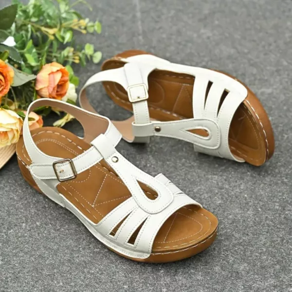 Sandales compensées confort bride boucle