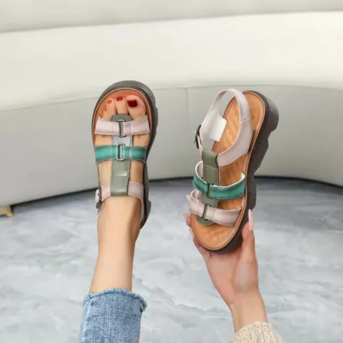 Sandales compensées confort multibrides femme – Élégance estivale et maintien optimal toute la journée