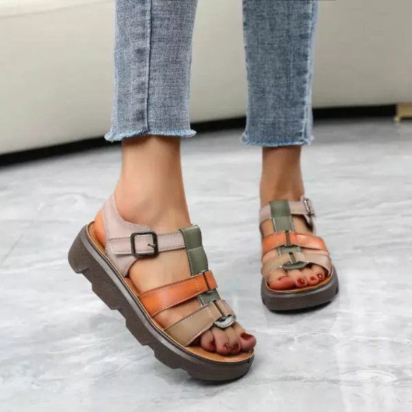 Sandales compensées confort multibrides femme – Élégance estivale et maintien optimal toute la journée
