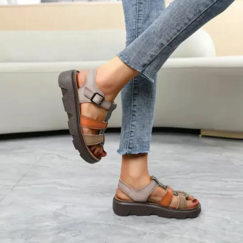 Sandales compensées confort multibrides femme – Élégance estivale et maintien optimal toute la journée