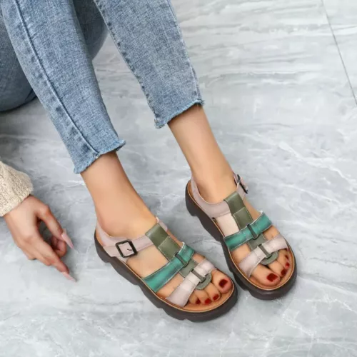 Sandales compensées confort multibrides femme – Élégance estivale et maintien optimal toute la journée