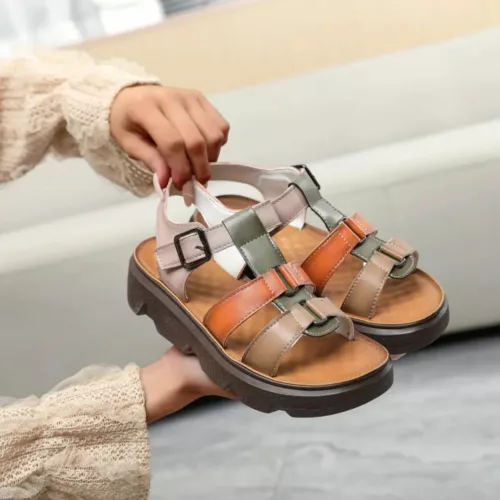 Sandales compensées confort multibrides femme – Élégance estivale et maintien optimal toute la journée