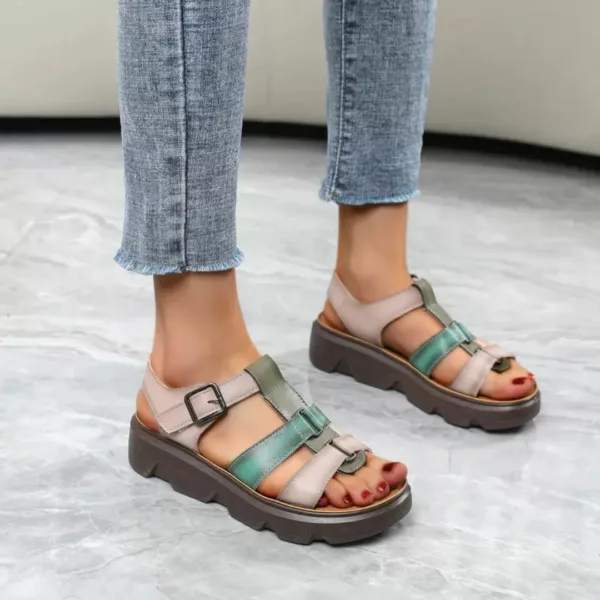 Sandales compensées confort multibrides femme – Élégance estivale et maintien optimal toute la journée