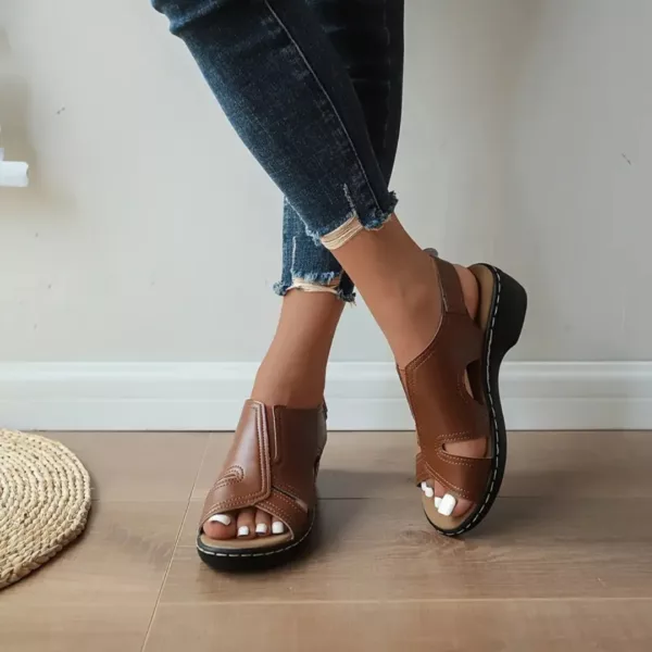 Sandales compensées confortables à scratch – confort tout-terrain, maintien optimal, style estival assuré