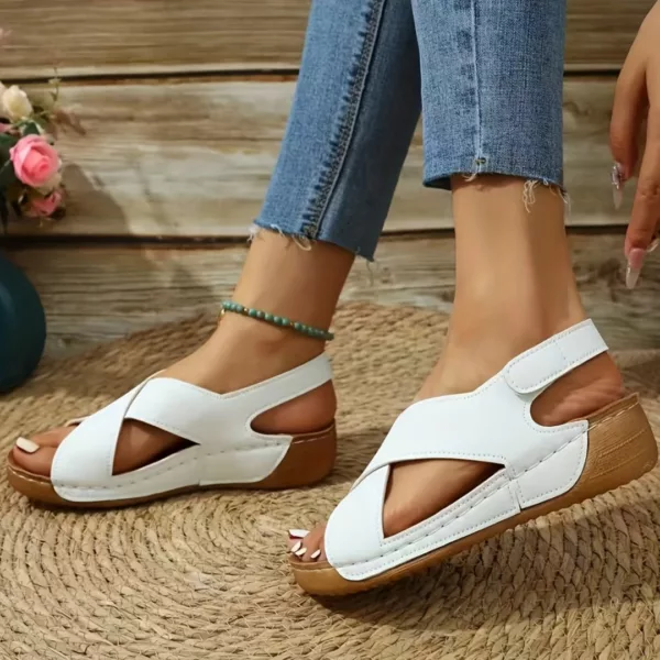 Sandales compensées femme confort croisé – élégance estivale et maintien idéal pour vos longues journées