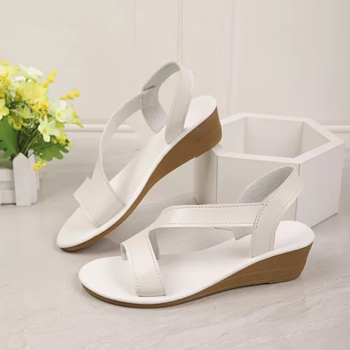 Sandales compensées femme élégantes confort – Look chic et pieds légers tout l’été – Talon stable et idéal pour marcher longtemps