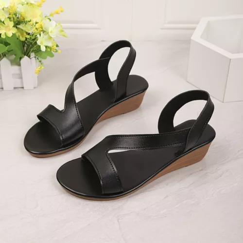 Sandales compensées femme élégantes confort – Look chic et pieds légers tout l’été – Talon stable et idéal pour marcher longtemps