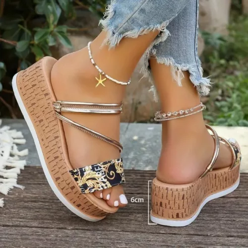 Sandales compensées femme été design