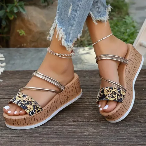 Sandales compensées femme été design