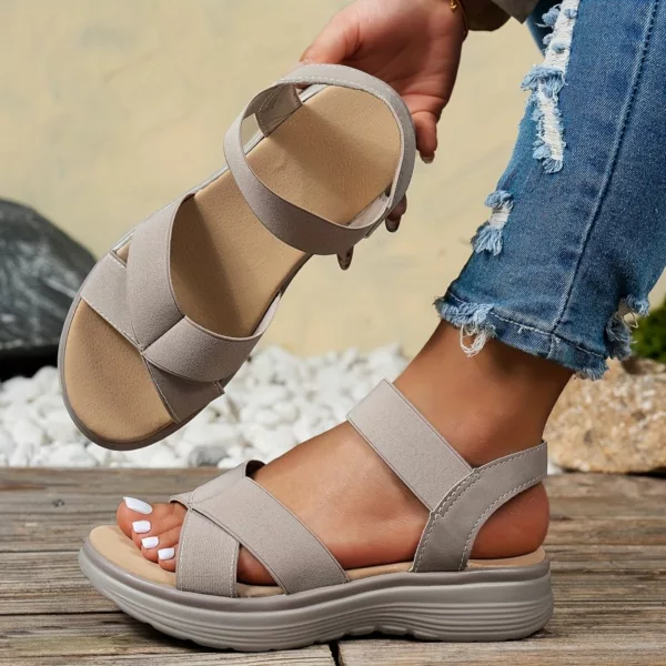 Sandales élastiques femme confort été