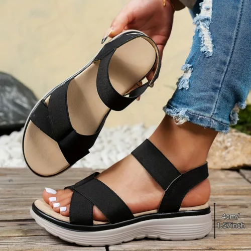 Sandales élastiques femme confort été