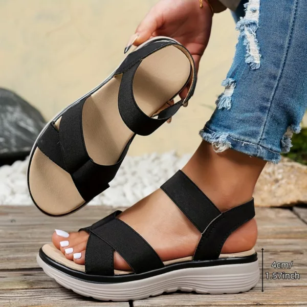 Sandales élastiques femme confort été