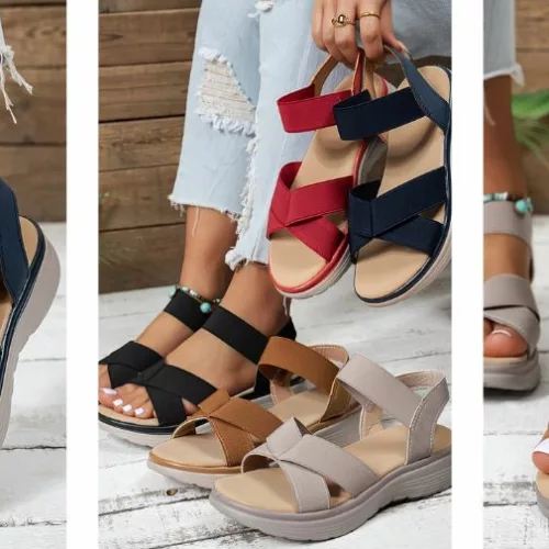 Sandales élastiques femme confort été
