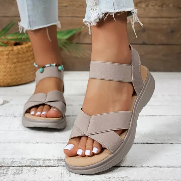 Sandales élastiques femme confort été