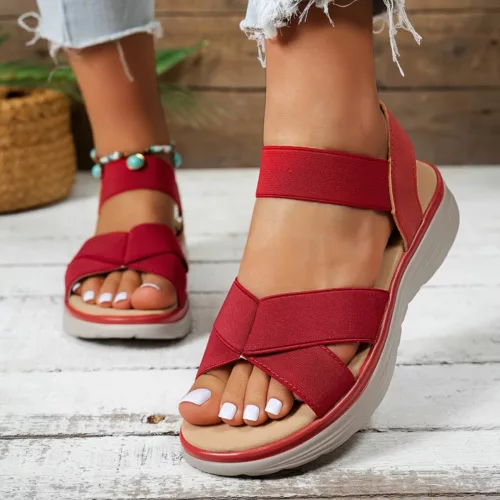 Sandales élastiques femme confort été