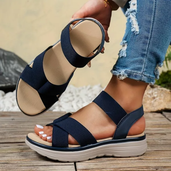Sandales élastiques femme confort été