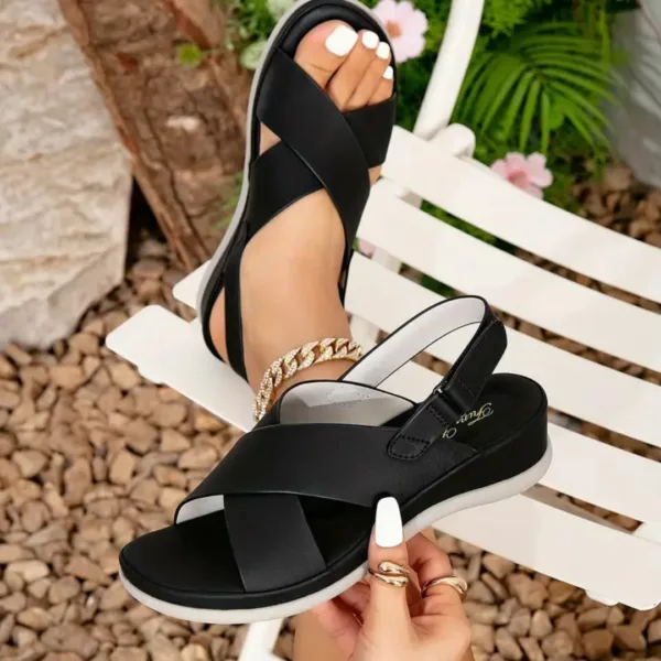 Sandales élégantes à bride croisée – Confort chic pour l'été – Look raffiné et maintien parfait